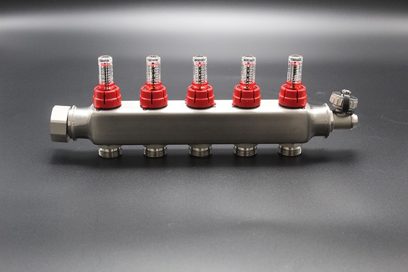 Stainless steel manifold with flow meter Stainless steel manifold with flow meter
